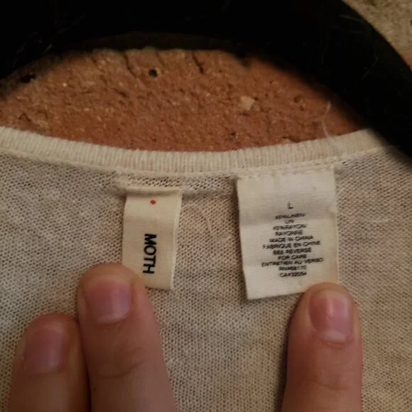 Anthropologie Moth Cream Tiered Ruffle Linen blend Cardigan - Picture 2 of 4